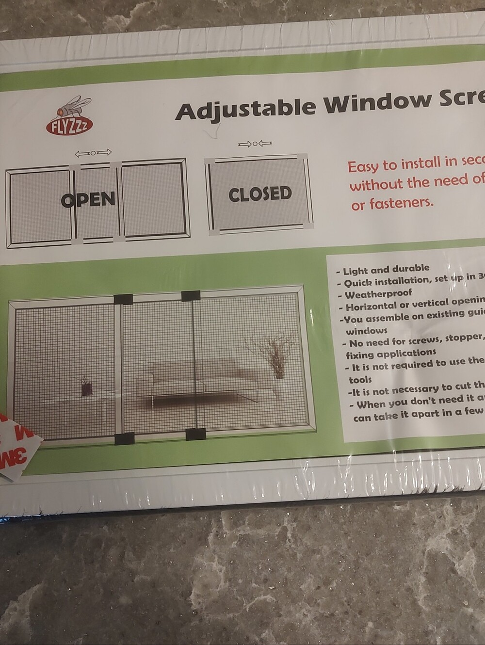 Adjustable Window Screen New - Picture 3 of 3